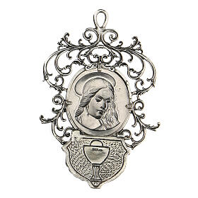 800 silver holy water font with Virgin Mary