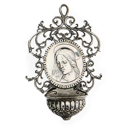 800 silver holy water font with Virgin Mary 1