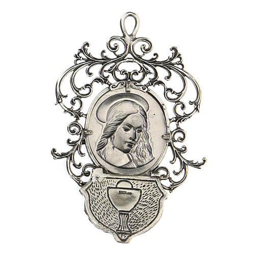 800 silver holy water font with Virgin Mary 2