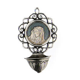 Stoup 6 cm with Virgin Mary in 800 silver