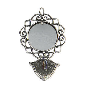 Holy water font 6 cm with Madonna in 800 silver