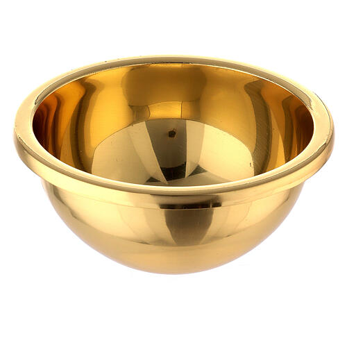 Gold plated brass Holy water font with latin cross 12 in 6