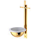 Gold plated brass Holy water font with latin cross 12 in s2