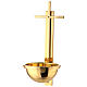 Gold plated brass Holy water font with latin cross 12 in s3