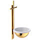 Gold plated brass Holy water font with latin cross 12 in s4