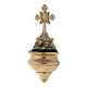 Holy water stoup with cross in polished brass 8x19x4.5 cm s2