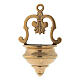 Holy water stoup with shell s in polished brass 8x19x4.5 cm s1