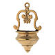 Holy water stoup with shell s in polished brass 8x19x4.5 cm s2