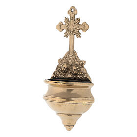 Bénitiers Eglise: Bénitier coquillage laiton poli 10x20x5 cm