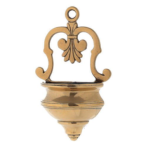 Holy water font shell polished brass 10x20x5 cm 2