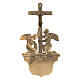 Holy water stoup with Crucifix and angel in polished brass 16x33x7 cm s3