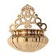 Holy water stoup with shell in polished brass 28x32x11 cm s1