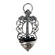 800 silver holy water font with trefoil cross s1