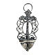800 silver holy water font with trefoil cross s2
