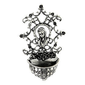 Holy water stoup 8 cm in 925 silver Virgin