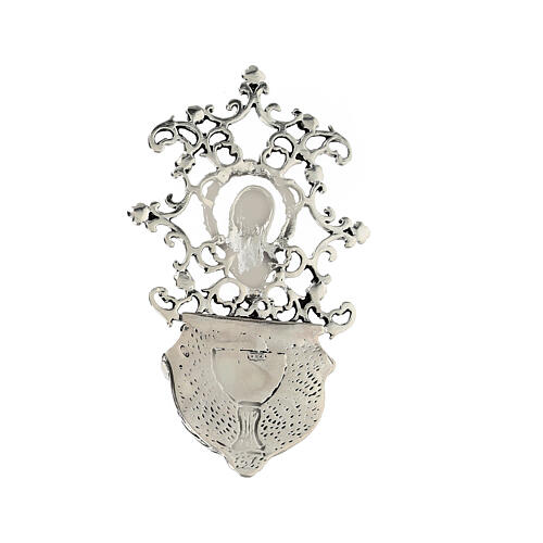 Holy water stoup 8 cm in 925 silver Virgin 3