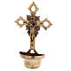 Brass Holy water font with Byzantine cross, 14x8x3 in s2