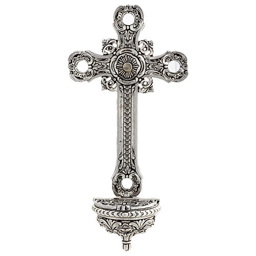 Acquasantiera crocefisso ottone 25x15 cm 1