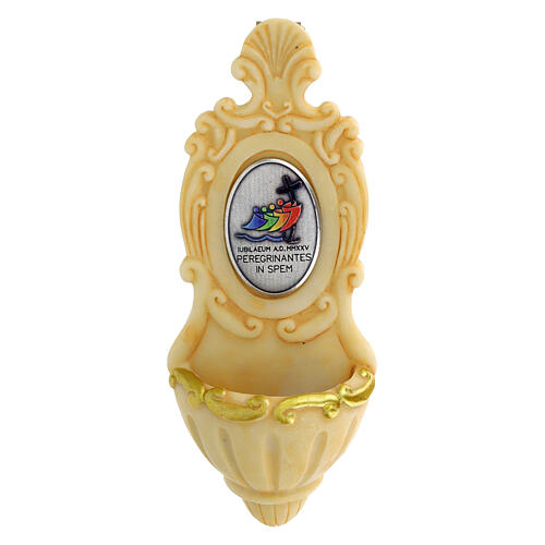 Acquasanteria logo Giubileo resina 12x4 cm 1