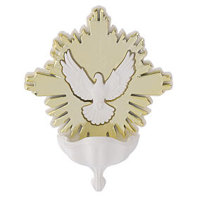 Acquasantiera resina con colomba Spirito Santo17x15 cm color oro