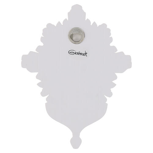 Resin Holy Water font with Holy Spirit dove, 17x15 cm, gold colored 3