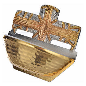 Holy water font gilt cross s3