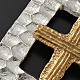 Weihwasserbecken vergoldete und silbrige Bronze Quadrat-Kreuz s8
