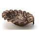 Muschel-Weihwasserbecken aus bronzefarbigen Messing 23x28 cm s7