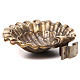 Holy water font shell shaped, bronzed brass 23x28cm s12