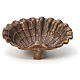 Holy water font shell shaped, bronzed brass 23x28cm s6