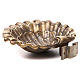 Holy water font shell shaped, bronzed brass 23x28cm s4