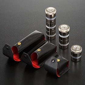 Etui Heilige Öle mit silberweissen Gläschen s4