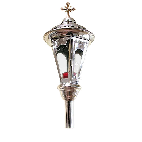 Lampione da processione ottone e vetro 1