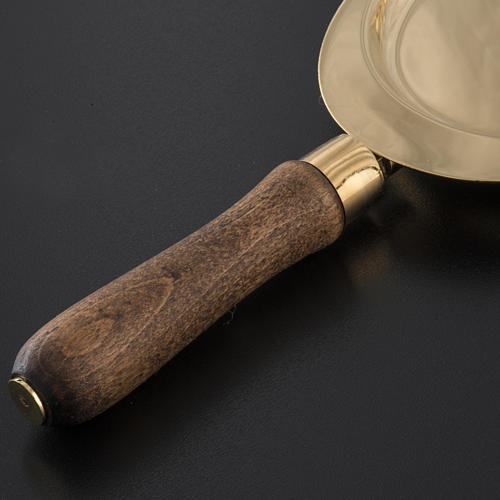 Piattello per comunione ottone manico legno 4