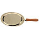 Communion plate in brass with wooden handle s3