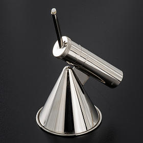 Candle extinguisher and igniter with liquid wax, silver s4