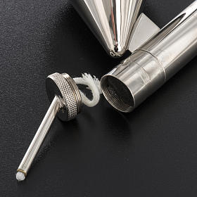 Candle extinguisher and igniter with liquid wax, silver s5