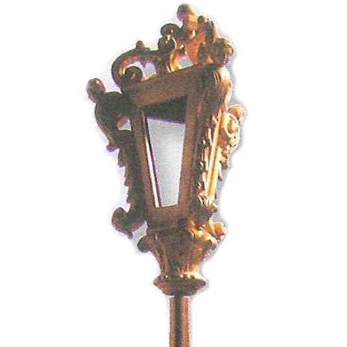 Processional torch in carved wood and gold leaf 2