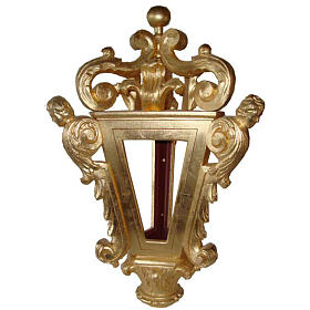 Accessoires variés: Lanterne pour procession bois taillé feuille d'or