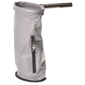 Alms bag with locket, grey