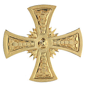 Consecration cross in golden cast brass 20x20cm