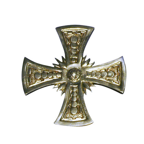 Consecration cross in golden cast brass 20x20cm 1