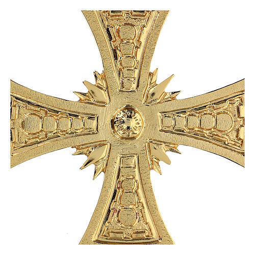 Consecration cross in golden cast brass 20x20cm 2