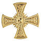 Consecration cross in golden cast brass 20x20cm s1