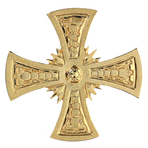 Cruz para consagração latão moldado dourado 20x20 cm 1