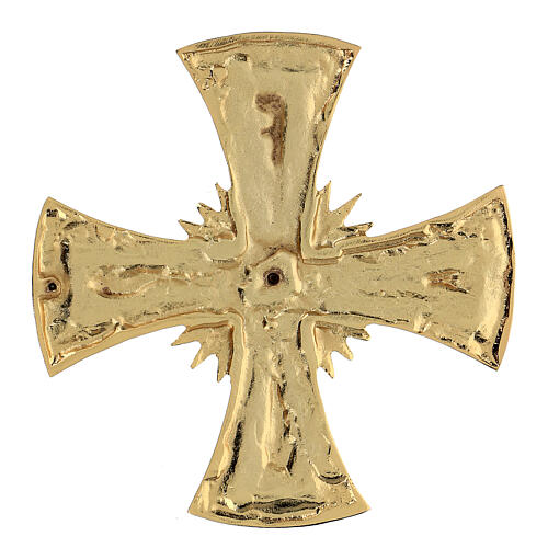 Cruz para consagração latão moldado dourado 20x20 cm 4