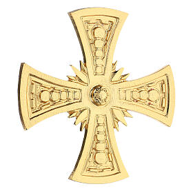 Consecration cross in golden cast brass 20x20cm s3
