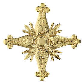 Consecration cross in golden cast brass 27x27xcm