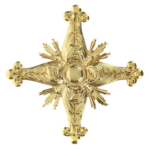 Consecration cross in golden cast brass 27x27xcm 1