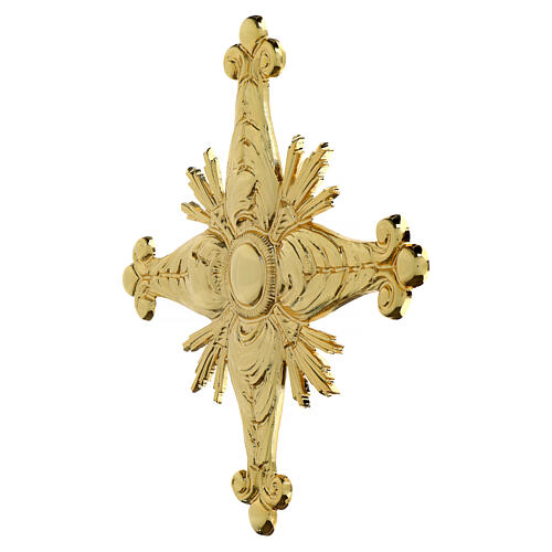 Croce per consacrazione in ottone fuso dorato 27x27 cm 2